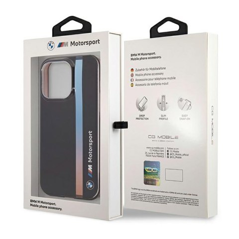 BMW Tricolor Stripe - Etui iPhone 14 Pro Max (Czarny) BMW Tricolor Stripe - Etui iPhone 14 Pro Max (Czarny)