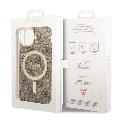 Guess 4G MagSafe - Etui iPhone 14 (Brązowy) Guess 4G MagSafe - Etui iPhone 14 (Brązowy)