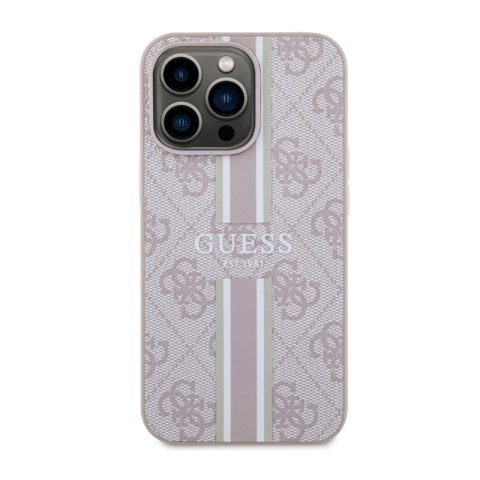 Guess 4G Printed Stripes MagSafe - Etui iPhone 13 Pro Max (Różowy) Guess 4G Printed Stripes MagSafe - Etui iPhone 13 Pro Max (Różowy)