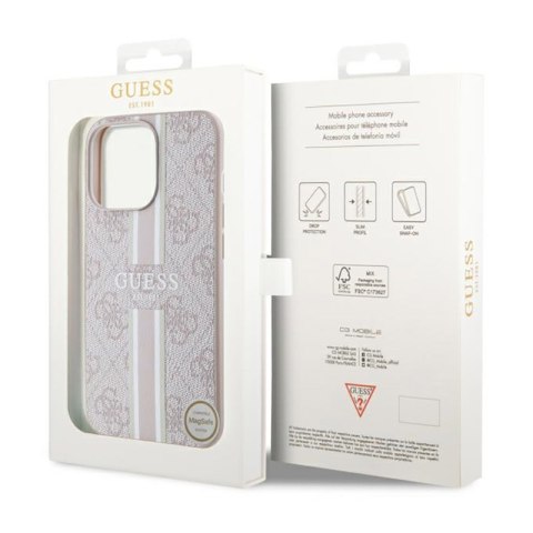 Guess 4G Printed Stripes MagSafe - Etui iPhone 13 Pro Max (Różowy) Guess 4G Printed Stripes MagSafe - Etui iPhone 13 Pro Max (Różowy)