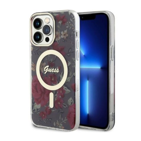 Guess Flower MagSafe - Etui iPhone 14 Pro Max (Zielony) Guess Flower MagSafe - Etui iPhone 14 Pro Max (Zielony)