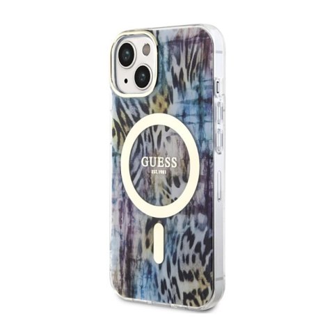 Guess Leopard MagSafe - Etui iPhone 14 (Niebieski) Guess Leopard MagSafe - Etui iPhone 14 (Niebieski)