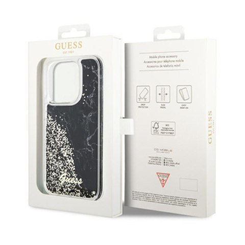 Guess Liquid Glitter Marble - Etui iPhone 14 Pro (Czarny) Guess Liquid Glitter Marble - Etui iPhone 14 Pro (Czarny)