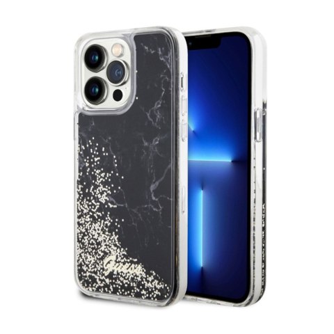 Guess Liquid Glitter Marble - Etui iPhone 14 Pro Max (Czarny) Guess Liquid Glitter Marble - Etui iPhone 14 Pro Max (Czarny)