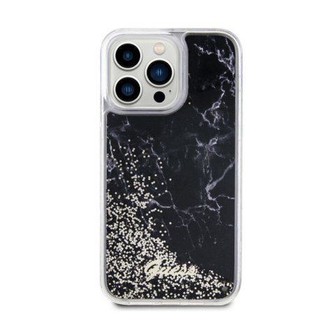 Guess Liquid Glitter Marble - Etui iPhone 14 Pro Max (Czarny) Guess Liquid Glitter Marble - Etui iPhone 14 Pro Max (Czarny)