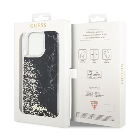Guess Liquid Glitter Marble - Etui iPhone 14 Pro Max (Czarny) Guess Liquid Glitter Marble - Etui iPhone 14 Pro Max (Czarny)