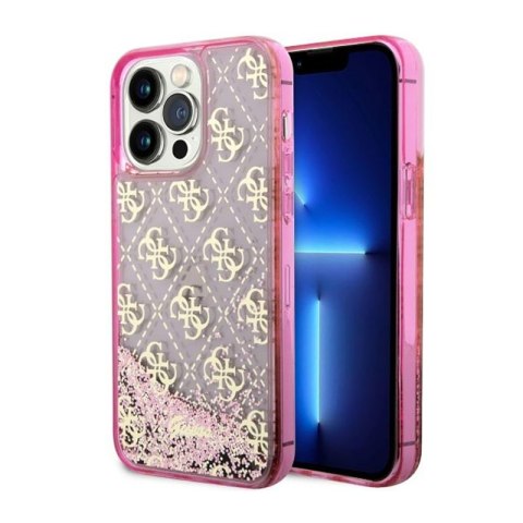 Guess Liquid Glitter Transculent 4G - Etui iPhone 14 Pro Max (Różowy) Guess Liquid Glitter Transculent 4G - Etui iPhone 14 Pro Max (Różowy)