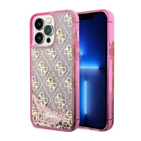 Guess Liquid Glitter Transculent 4G - Etui iPhone 14 Pro (Różowy) Guess Liquid Glitter Transculent 4G - Etui iPhone 14 Pro (Różowy)