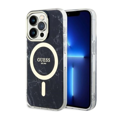 Guess Marble MagSafe - Etui iPhone 14 Pro Max (Czarny) Guess Marble MagSafe - Etui iPhone 14 Pro Max (Czarny)