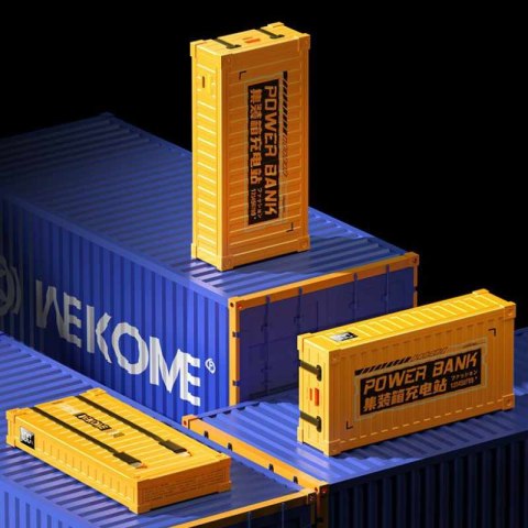 WEKOME WP-341 Container Series - Power bank 20000 mAh Super Charging z wbudowanym kablem USB-C & Lightning PD 20W + QC 22.5W (Żó WEKOME WP-341 Container Series - Power bank 20000 mAh Super Charging z wbudowanym kablem USB-C & Lightning PD 20W + QC 22.5W (Żó