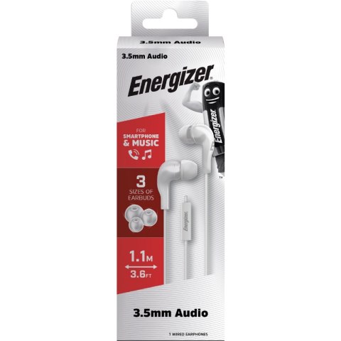 Energizer Classic CIA5 - Słuchawki przewodowe jack 3,5 mm (Biały) Energizer Classic CIA5 - Słuchawki przewodowe jack 3,5 mm (Biały)