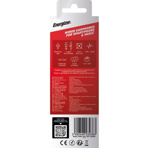 Energizer Classic CIA5 - Słuchawki przewodowe jack 3,5 mm (Biały) Energizer Classic CIA5 - Słuchawki przewodowe jack 3,5 mm (Biały)