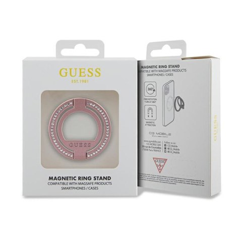 Guess MagSafe Ring Stand Rhinestone - Magnetyczny uchwyt na palec do telefonu z funkcją standu (Różowy) Guess MagSafe Ring Stand Rhinestone - Magnetyczny uchwyt na palec do telefonu z funkcją standu (Różowy)