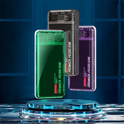WEKOME WP-351 Vanguard Series - Power bank 20000 mAh PD 20W + QC 22.5W (Zielony / Przezroczysty) WEKOME WP-351 Vanguard Series - Power bank 20000 mAh PD 20W + QC 22.5W (Zielony / Przezroczysty)