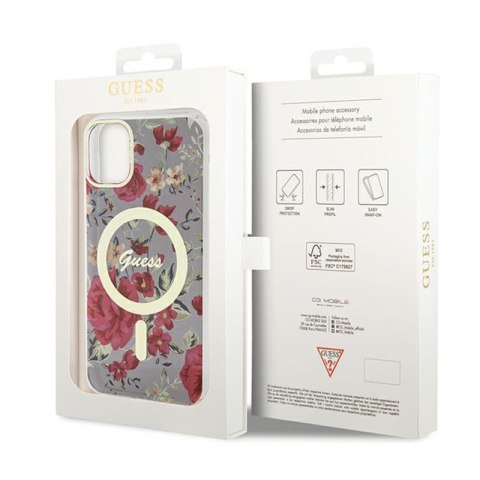 Guess Flower MagSafe - Etui iPhone 11 (Zielony) Guess Flower MagSafe - Etui iPhone 11 (Zielony)