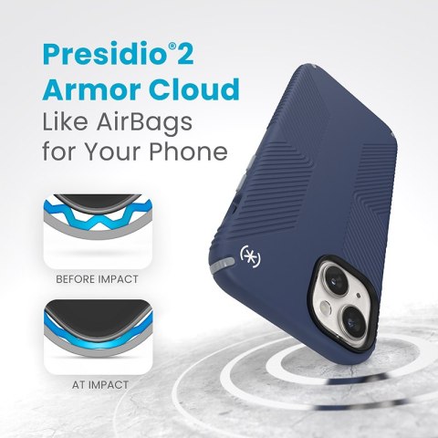 Speck Presidio2 Grip Magsafe - Etui iPhone 15 Plus / iPhone 14 Plus (Coastal Blue / Dustgrey / White) Speck Presidio2 Grip Magsafe - Etui iPhone 15 Plus / iPhone 14 Plus (Coastal Blue / Dustgrey / White)