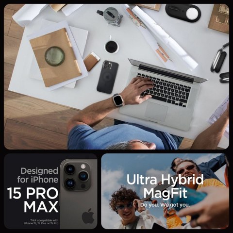 Spigen Ultra Hybrid Mag MagSafe - Etui do iPhone 15 Pro Max (Frost Black) Spigen Ultra Hybrid Mag MagSafe - Etui do iPhone 15 Pro Max (Frost Black)