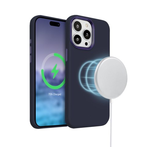 Crong Color Cover LUX Magnetic - Etui iPhone 15 Pro Max MagSafe (granatowy) Crong Color Cover LUX Magnetic - Etui iPhone 15 Pro Max MagSafe (granatowy)
