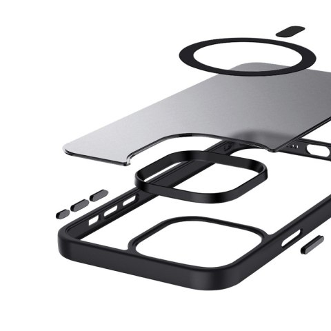 Crong Hybrid Frost MAG Cover - Etui iPhone 15 Plus MagSafe (czarny) Crong Hybrid Frost MAG Cover - Etui iPhone 15 Plus MagSafe (czarny)