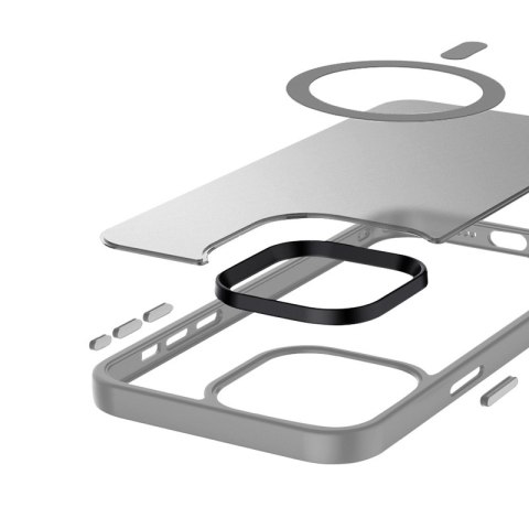 Crong Hybrid Frost MAG Cover - Etui iPhone 15 Pro Max MagSafe (szary) Crong Hybrid Frost MAG Cover - Etui iPhone 15 Pro Max MagSafe (szary)