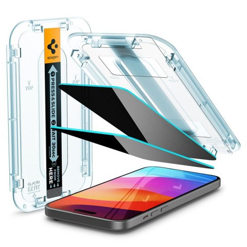 Spigen GLAS.TR EZ FIT Privacy 2-Pack - Szkło hartowane z filtrem prywatyzującym do iPhone 15 Plus 2 szt Spigen GLAS.TR EZ FIT Privacy 2-Pack - Szkło hartowane z filtrem prywatyzującym do iPhone 15 Plus 2 szt