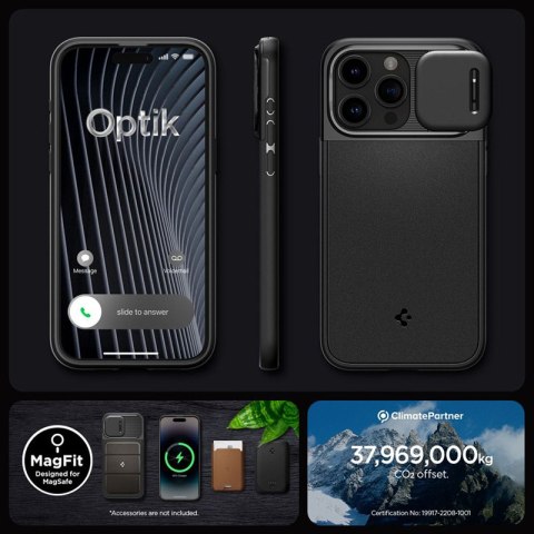 Spigen Optik Armor Mag MagSafe - Etui do iPhone 15 Pro Max (Czarny) Spigen Optik Armor Mag MagSafe - Etui do iPhone 15 Pro Max (Czarny)