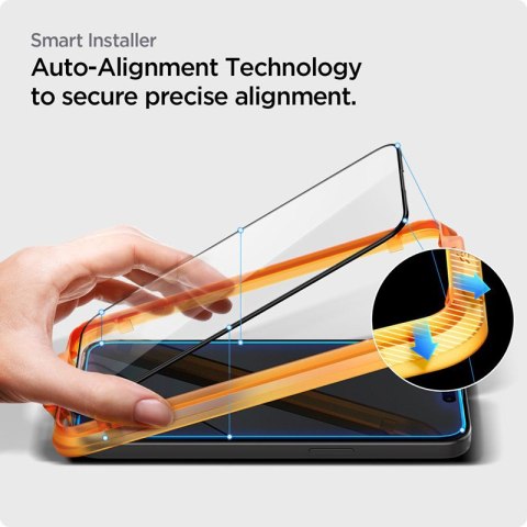 Spigen Alm Glass FC 2-Pack - Szkło hartowane do iPhone 15 2 szt (Czarna ramka) Spigen Alm Glass FC 2-Pack - Szkło hartowane do iPhone 15 2 szt (Czarna ramka)