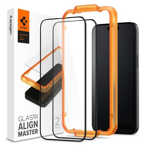 Spigen Alm Glass FC 2-Pack - Szkło hartowane do iPhone 15 Pro Max 2 szt (Czarna ramka) Spigen Alm Glass FC 2-Pack - Szkło hartowane do iPhone 15 Pro Max 2 szt (Czarna ramka)