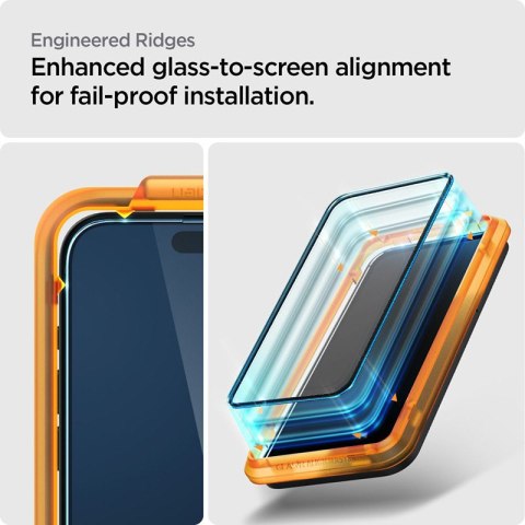 Spigen Alm Glass FC 2-Pack - Szkło hartowane do iPhone 15 Pro Max 2 szt (Czarna ramka) Spigen Alm Glass FC 2-Pack - Szkło hartowane do iPhone 15 Pro Max 2 szt (Czarna ramka)