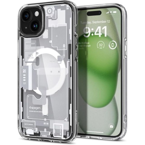 Spigen Ultra Hybrid Mag MagSafe - Etui do iPhone 15 Plus (Zero One White) Spigen Ultra Hybrid Mag MagSafe - Etui do iPhone 15 Plus (Zero One White)
