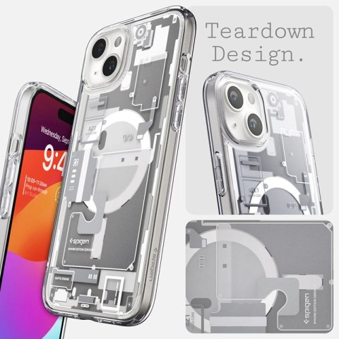 Spigen Ultra Hybrid Mag MagSafe - Etui do iPhone 15 Plus (Zero One White) Spigen Ultra Hybrid Mag MagSafe - Etui do iPhone 15 Plus (Zero One White)