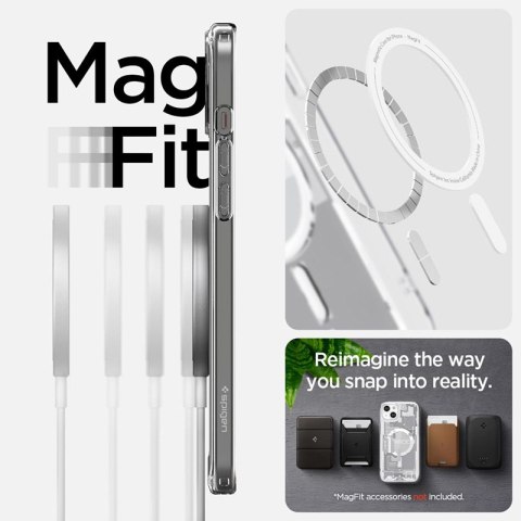 Spigen Ultra Hybrid Mag MagSafe - Etui do iPhone 15 (Zero One White) Spigen Ultra Hybrid Mag MagSafe - Etui do iPhone 15 (Zero One White)