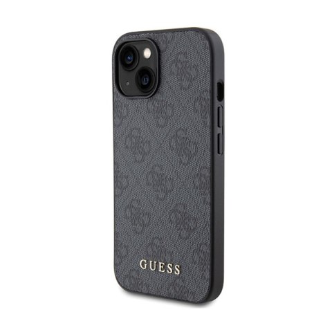 Guess 4G Metal Gold Logo - Etui iPhone 15 Plus (szary) Guess 4G Metal Gold Logo - Etui iPhone 15 Plus (szary)