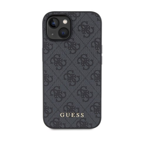 Guess 4G Metal Gold Logo - Etui iPhone 15 Plus (szary) Guess 4G Metal Gold Logo - Etui iPhone 15 Plus (szary)