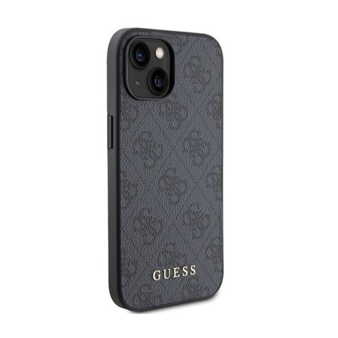 Guess 4G Metal Gold Logo - Etui iPhone 15 Plus (szary) Guess 4G Metal Gold Logo - Etui iPhone 15 Plus (szary)
