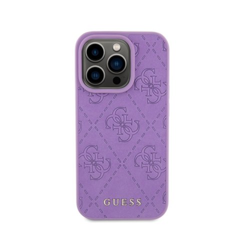 Guess Leather 4G Stamped - Etui iPhone 15 Pro (fioletowy) Guess Leather 4G Stamped - Etui iPhone 15 Pro (fioletowy)