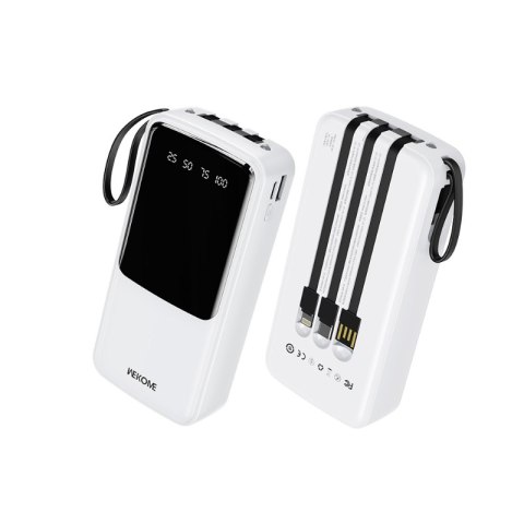 WEKOME WP-10 Pop Digital Series - Power bank 20000 mAh z wbudowanym kablem USB-C / Lightning / Micro USB / USB-A (Biały) WEKOME WP-10 Pop Digital Series - Power bank 20000 mAh z wbudowanym kablem USB-C / Lightning / Micro USB / USB-A (Biały)