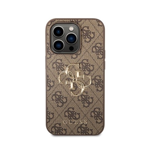 Guess 4G Big Metal Logo - Etui iPhone 15 Pro (brązowy) Guess 4G Big Metal Logo - Etui iPhone 15 Pro (brązowy)