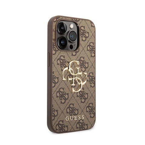 Guess 4G Big Metal Logo - Etui iPhone 15 Pro (brązowy) Guess 4G Big Metal Logo - Etui iPhone 15 Pro (brązowy)