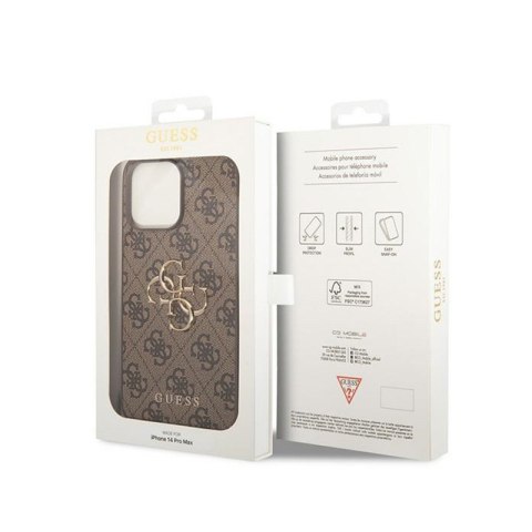 Guess 4G Big Metal Logo - Etui iPhone 15 Pro (brązowy) Guess 4G Big Metal Logo - Etui iPhone 15 Pro (brązowy)