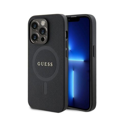 Guess Saffiano MagSafe - Etui iPhone 15 Pro Max (czarny) Guess Saffiano MagSafe - Etui iPhone 15 Pro Max (czarny)