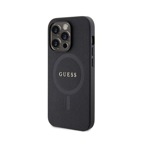 Guess Saffiano MagSafe - Etui iPhone 15 Pro Max (czarny) Guess Saffiano MagSafe - Etui iPhone 15 Pro Max (czarny)