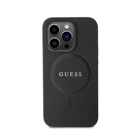 Guess Saffiano MagSafe - Etui iPhone 15 Pro Max (czarny) Guess Saffiano MagSafe - Etui iPhone 15 Pro Max (czarny)