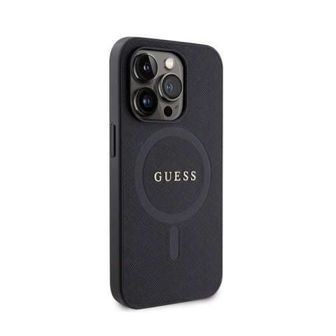 Guess Saffiano MagSafe - Etui iPhone 15 Pro Max (czarny) Guess Saffiano MagSafe - Etui iPhone 15 Pro Max (czarny)
