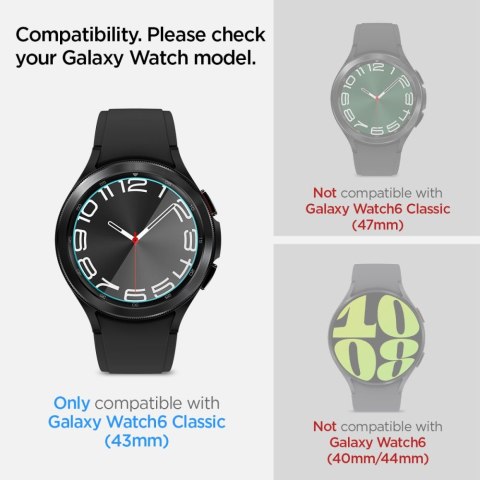 Spigen GLAS.TR EZ FIT 2-Pack - Szkło hartowane do Samsung Galaxy Watch 6 Classic 43 mm (2 szt) Spigen GLAS.TR EZ FIT 2-Pack - Szkło hartowane do Samsung Galaxy Watch 6 Classic 43 mm (2 szt)