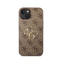 Guess 4G Big Metal Logo - Etui iPhone 15 (brązowy)