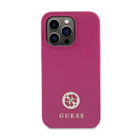 Guess 4G Strass Metal Logo - Etui iPhone 15 Pro Max (różowy) Guess 4G Strass Metal Logo - Etui iPhone 15 Pro Max (różowy)