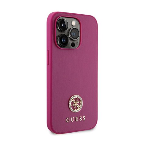 Guess 4G Strass Metal Logo - Etui iPhone 15 Pro Max (różowy) Guess 4G Strass Metal Logo - Etui iPhone 15 Pro Max (różowy)