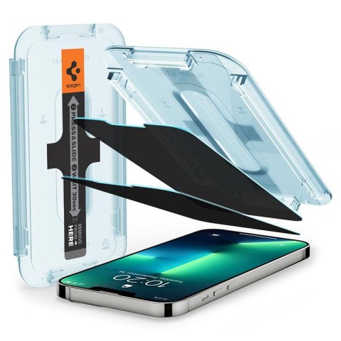Spigen GLAS.TR EZ FIT Privacy 2-Pack - Szkło hartowane z filtrem prywatyzującym do iPhone 14 / iPhone 13 Pro / iPhone 13 2 szt Spigen GLAS.TR EZ FIT Privacy 2-Pack - Szkło hartowane z filtrem prywatyzującym do iPhone 14 / iPhone 13 Pro / iPhone 13 2 szt