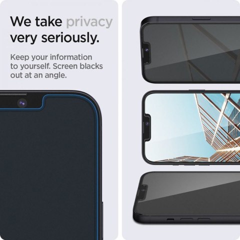 Spigen GLAS.TR EZ FIT Privacy 2-Pack - Szkło hartowane z filtrem prywatyzującym do iPhone 14 / iPhone 13 Pro / iPhone 13 2 szt Spigen GLAS.TR EZ FIT Privacy 2-Pack - Szkło hartowane z filtrem prywatyzującym do iPhone 14 / iPhone 13 Pro / iPhone 13 2 szt